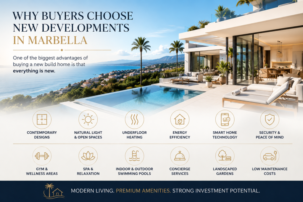 Modern new build luxury villa in Marbella with infinity pool, sea views and contemporary architecture.