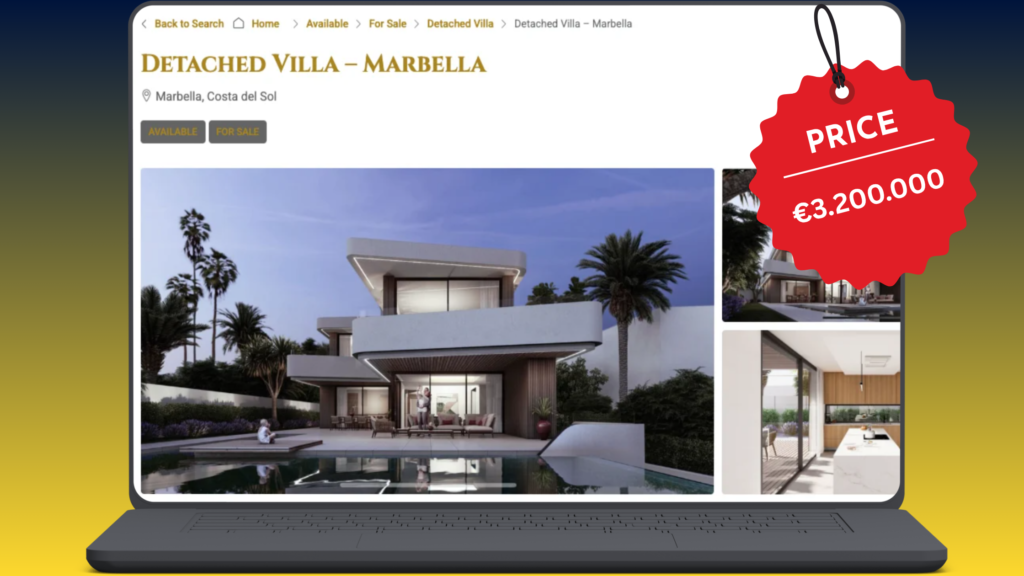 Modern off-plan luxury villa project in Marbella with contemporary architecture, swimming pool and high-end finishes priced at €3,200,000.