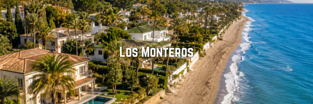 Luxury beachfront villas and palm-lined avenues on Marbella Golden Mile.